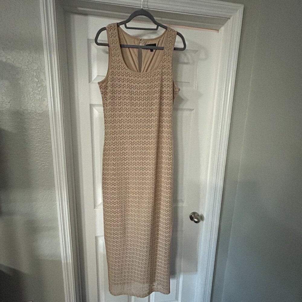Women's, MAIA, Lace, Body Con, Maxi Length, Tan, Dress Size 10